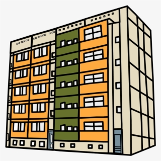 Apartment Building, Orange, Green, Yellow #7750278