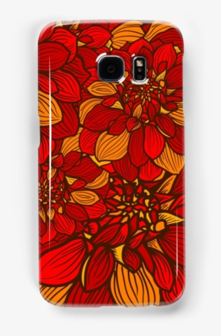 Floral Heart Made With Dahlia Flowers, Orange Background #7751090