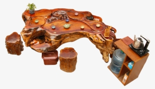 Chicken Wing Wood Root Carving Coffee Table Overall - Lumber #7754450