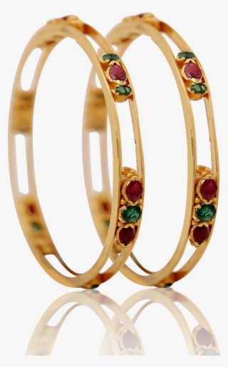 Ruby And Emerald Gold Bangles #7757633
