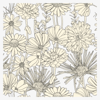 Black And White Background - Black And White Flower Pattern #7757762