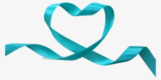 Heart With Ribbon Clip Art - Blue Heart Ribbon Png #7760037