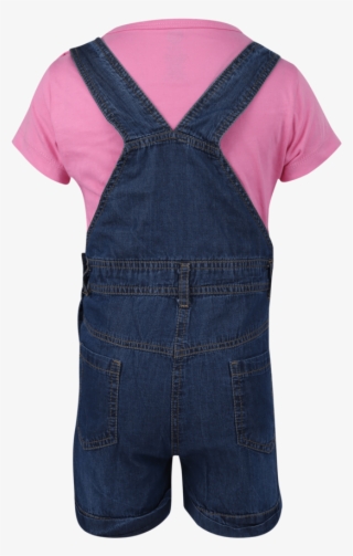 Girls Cotton Dungaree And Top Set - One-piece Garment #7763646