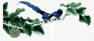 Beautiful Creative Bird Leaf Png - 工笔 画 #7766769
