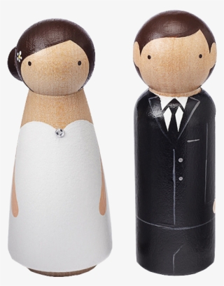 Hand-painted Wooden Couple Cake Topper - Bride #7768480