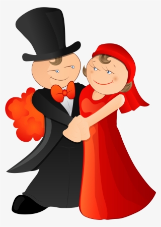 Cartoon Marriage Illustration The Bride And Dancing - Cartoon Bride And Groom Dancing #7768576