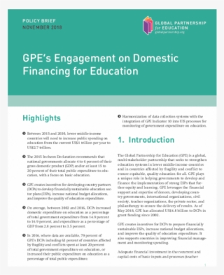 Gpe's Engagement On Domestic Financing For Education - Pdf Policy Brief #7768741
