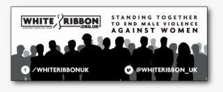 'standing Together' Banner White Ribbon Uk - Poster #7770139
