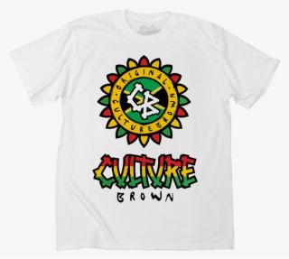 Culture Brown White Tee - Graphic Design #7773415