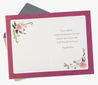 Heart And Flowers With Glitter Anniversary Card - Paper #7776294