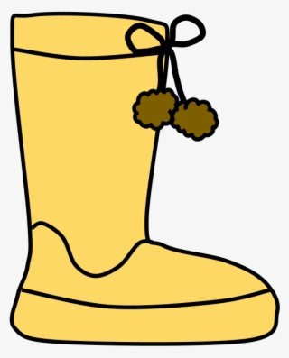 Boots, Pom-poms, Snow, Rain, Yellow, Tan, Png - Snow Boot #7776621