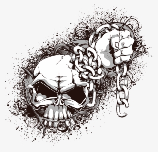 And Symbolism Human Skull Crossbones Png Free Photo - Skull Chain Vector #7777892