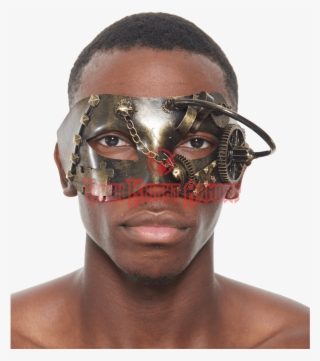 Gold Steampunk Masquerade Mask - Barechested #7778837