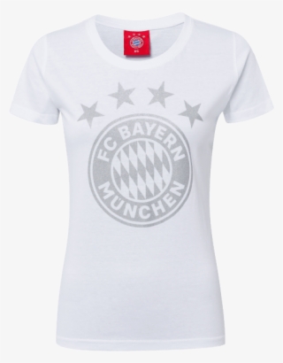 Womens T-shirt Glitter Logo White - Bayern Munich #7782789