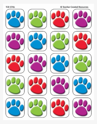 Tcr5746 Colorful Paw Prints Stickers Image - Colorful Paw Prints #7784095