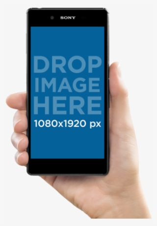 Sony Xperia Z5 Held By A White Woman Mockup - Smartphone #7786687