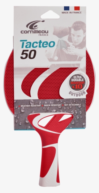 Table Tennis, Ping Pong, Cornilleau, Bat, Long Lasting, - Cornilleau Tacteo 50 Weatherproof Table Tennis Racket #7788320