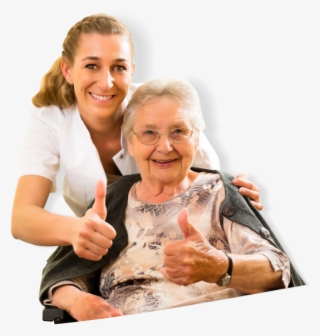 Nurse And An Elderly Doing A Thumbs-up Sign - Nursing Home #7788686