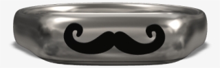 Hipster Mustache Bling - Titanium Ring #7789791