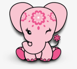 Pink Sticker - Cute Pink Elephant #7790044