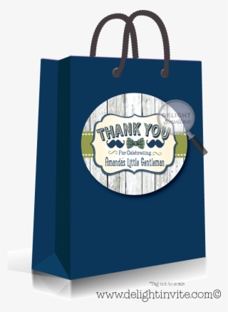 Hipster Boy Mustache And Bow Tie Baby Shower Sticker - Tote Bag #7790063