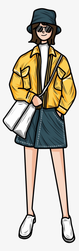 Cartoon Female Girl Tide Png And Psd - Cartoon #7791056