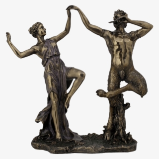 Bronze Pan And Nymph Statue - Satyr Statue #7793507