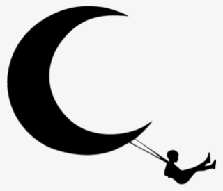 Moon Swing Silhouette Freetoedit - Lune Enfant #7794248
