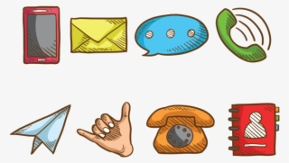 Sketchy Contact Me Icons Vector - Vector Contact Logo Png #7794907