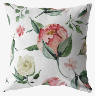 Pink Rose Watercolor Throw Pillow #7796504