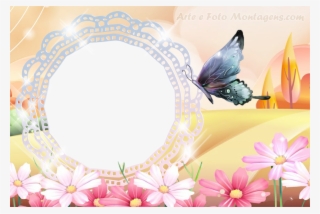 Flores-borboleta - Moldura Borboletas Png #7797908