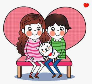 Cartoon Silhouette Hand Drawn Couple Elements Design - Cartoon #7798039