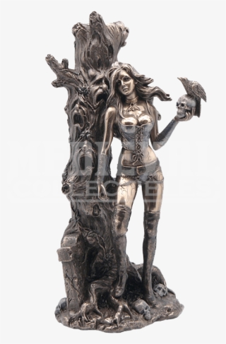 Bronze Gothic Girl By Ghost Tree Statue - Statue Gothic #7798904