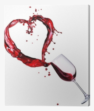 Glass Of Red Wine Abstract Heart Splash Canvas Print - Romantic Quotes With Wine #780678