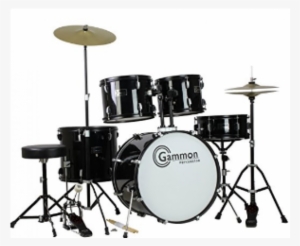 Complete Adult 5 Piece Drum Set With Cymbals Stands - Gammon Percussion Drum Set #781329