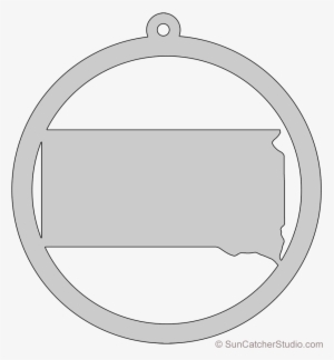South Dakota Map Circle Free Scroll Saw Pattern Shape - バス停 風 看板 #781419
