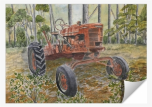 Old Farm Antique Tractor - Old Farm Tractor Painting Shower Curtain #781699