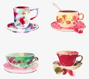 Watercolor Paintings, Watercolor Food, Tea Cups, Tea - Tea Cups #781886
