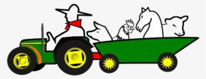 Farmer, Animals, Car, Farm, Green, Horse, Tractor, - Moving Tractor Animation #782611