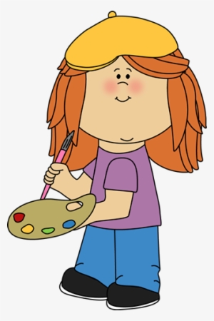 Little Girl French Artist Clip Art - Art Girl Clipart #783021