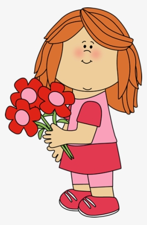 Girl - Girl With Flower Clipart #783082