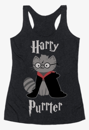 Harry Purrter Racerback Tank Top - Reading Harry Potter Again By Giselle Liza Anatol #783274