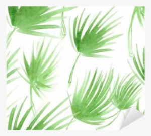 Seamless Pattern With Abstract Light Green Palm Tree - Watercolor Painting #784078