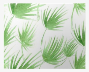 Seamless Pattern With Abstract Light Green Palm Tree - Watercolor Painting #784130