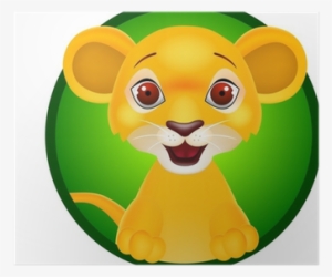 Vector Illustration Of Funny Baby Lion Poster • Pixers® - Bébé Lion Dessin Couleur #785296