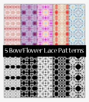 5 Seamless Bow/flower Lace Patterns - Seamless #785875