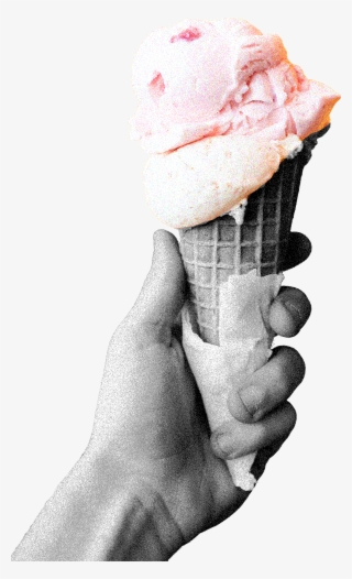 Three Fantale Lollies Black And White Photo Of Hand - Hand Holding Ice Cream Png #7800731