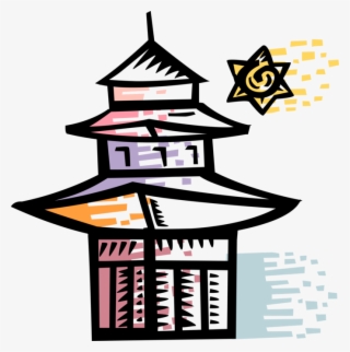 Vector Illustration Of Asian Chinese Or Japanese Pagoda #7801495