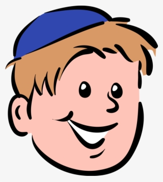 Vector Illustration Of Boy Wears Jewish Kippah Kip - Kippah Clipart #7803739