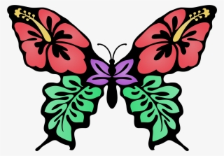 Clip Art Transparent Library At Getdrawings Com Free - Butterflies And Flowers Drawing #7804996